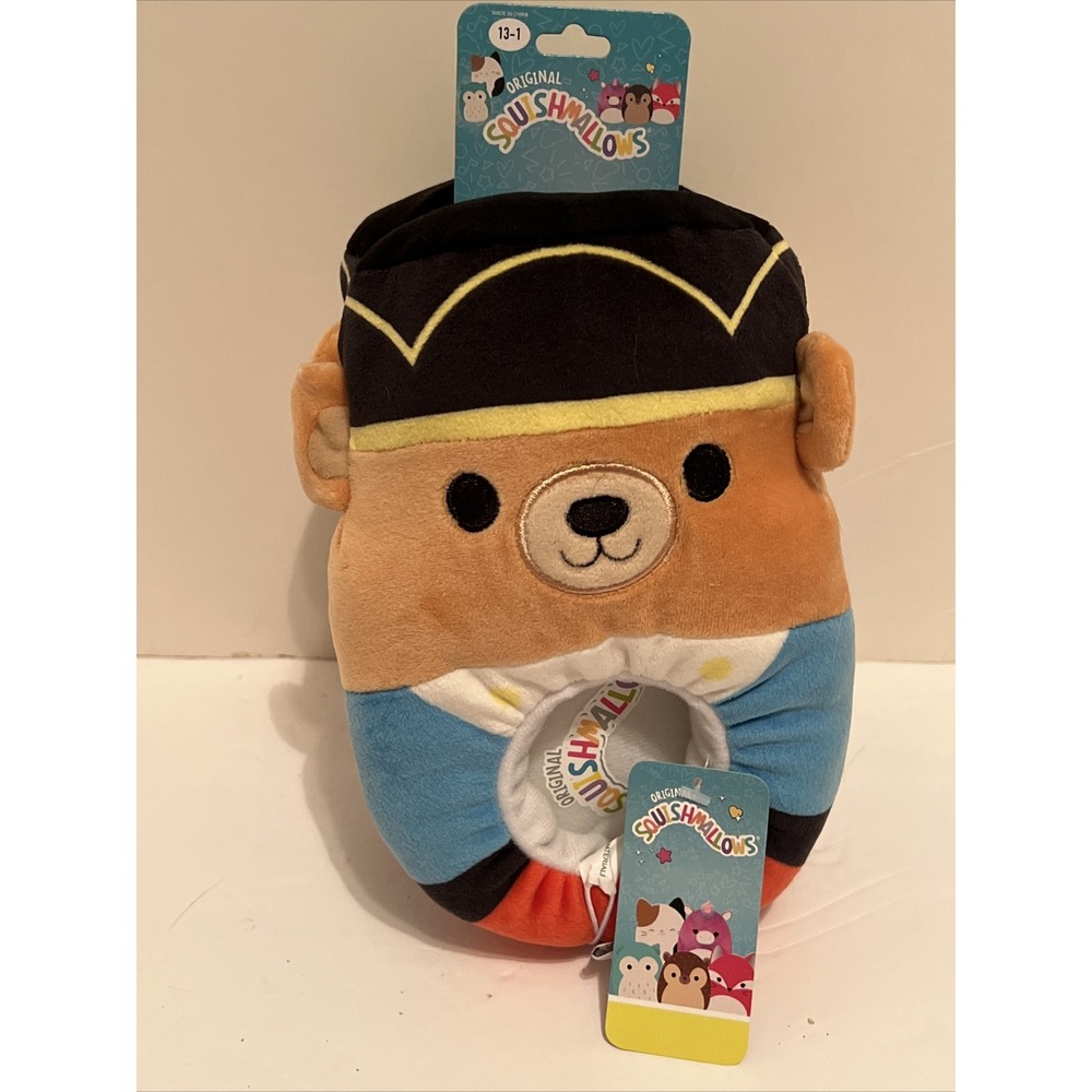 Squishmallow Baron Bear Nutcracker Christmas Kids Slippers Size 13-1 Kids NEW
